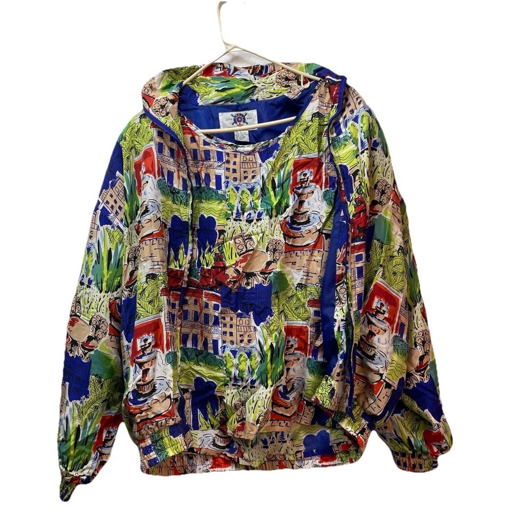 VTG Swell Womens Large Silk Bomber Jacket with Matching Tank Top Multicolor